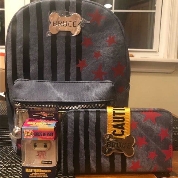 NWT HT Exclusive Harley Quinn BOP cosplay mini backpack and wallet set - Picture 5 of 7